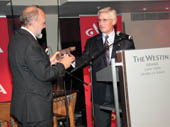 Hans-Werner Sinn symbolically handing over IIPF presidency to Robin Boadway 